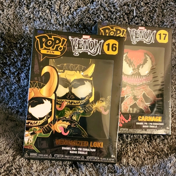Venomized Loki and Carnage Pop! Pins - Picture 1 of 4
